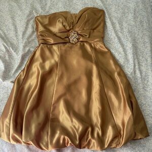 Betsy & Adam Elegant Gold Kids Dress